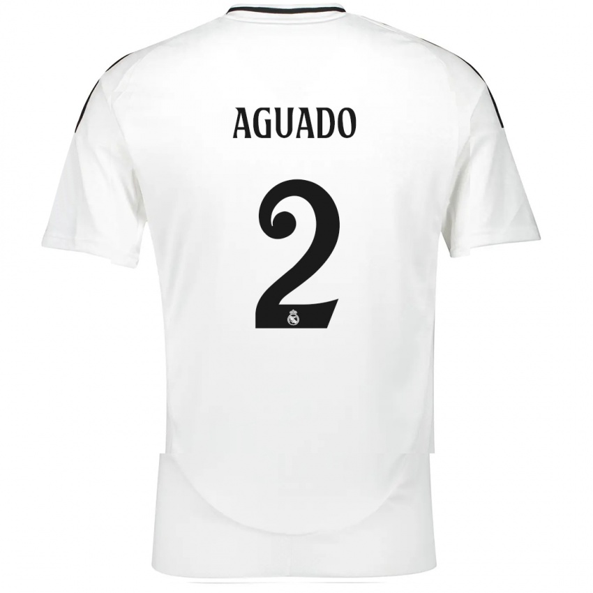 Niño Camiseta Lorenzo Aguado #2 Blanco 1ª Equipación 2024/25 La Camisa