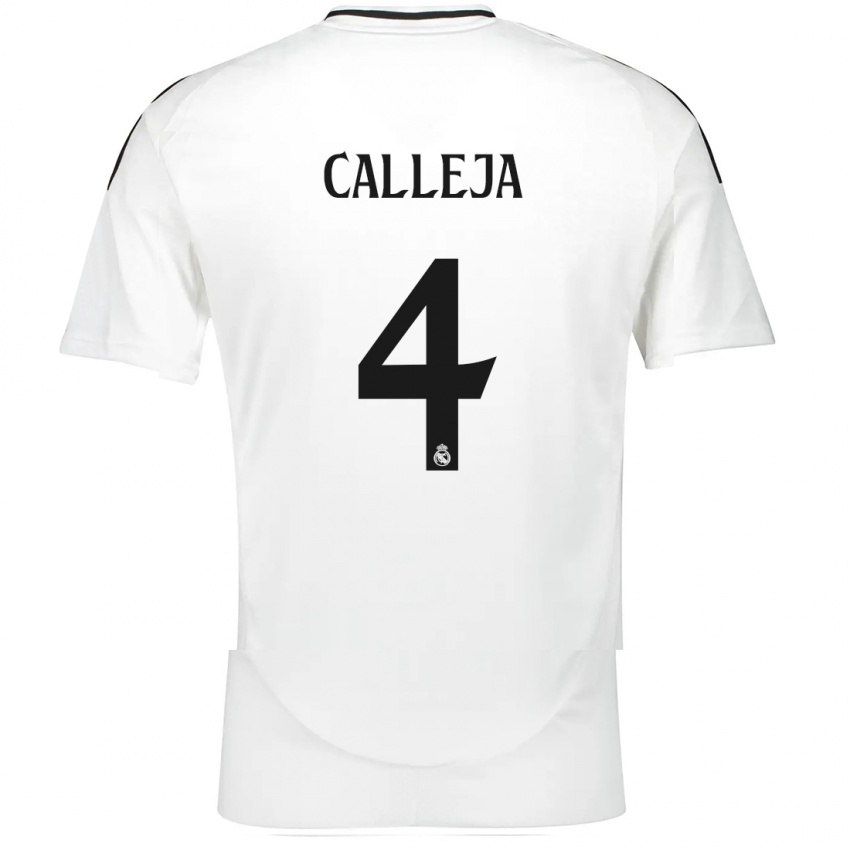 Niño Camiseta Jaime Calleja #4 Blanco 1ª Equipación 2024/25 La Camisa