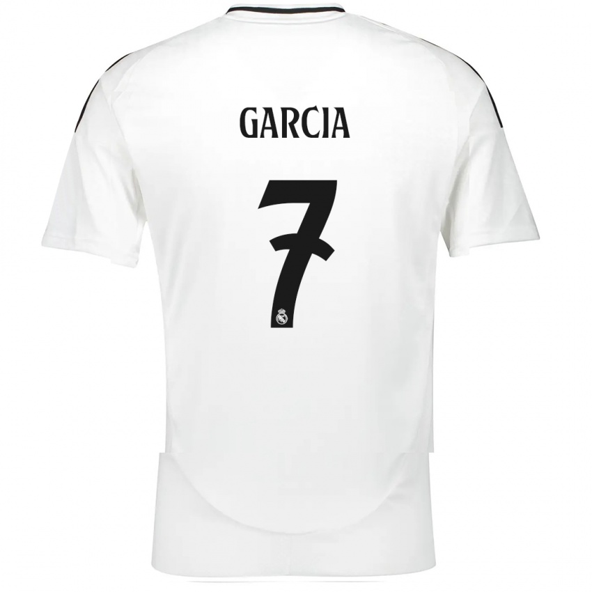 Niño Camiseta Gonzalo Garcia #7 Blanco 1ª Equipación 2024/25 La Camisa