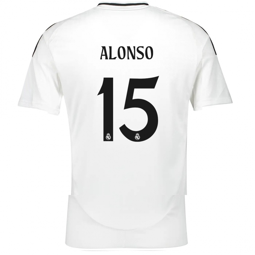 Niño Camiseta Borja Alonso #15 Blanco 1ª Equipación 2024/25 La Camisa