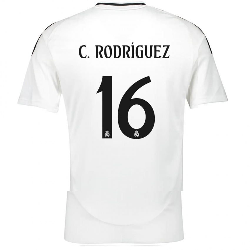 Niño Camiseta Carlos Rodríguez #16 Blanco 1ª Equipación 2024/25 La Camisa