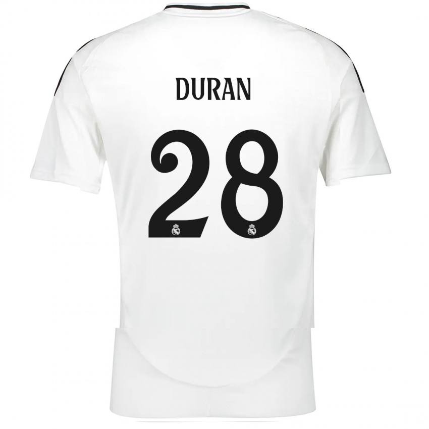 Niño Camiseta Pol Duran #28 Blanco 1ª Equipación 2024/25 La Camisa