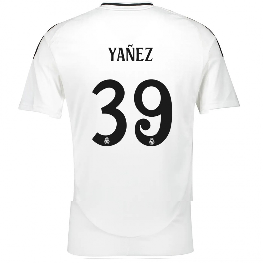 Niño Camiseta Daniel Yañez #39 Blanco 1ª Equipación 2024/25 La Camisa