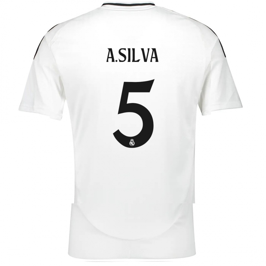 Niño Camiseta Antonia Silva #5 Blanco 1ª Equipación 2024/25 La Camisa