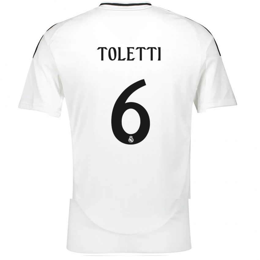 Niño Camiseta Sandie Toletti #6 Blanco 1ª Equipación 2024/25 La Camisa