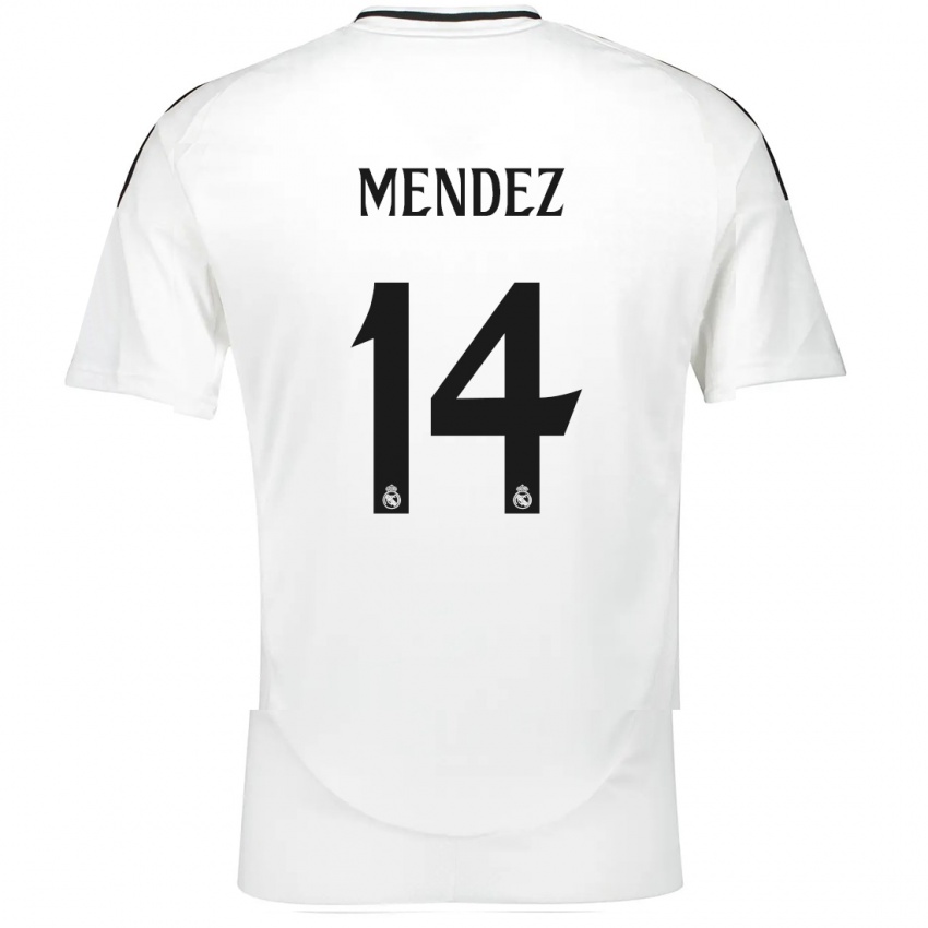 Niño Camiseta María Méndez #14 Blanco 1ª Equipación 2024/25 La Camisa