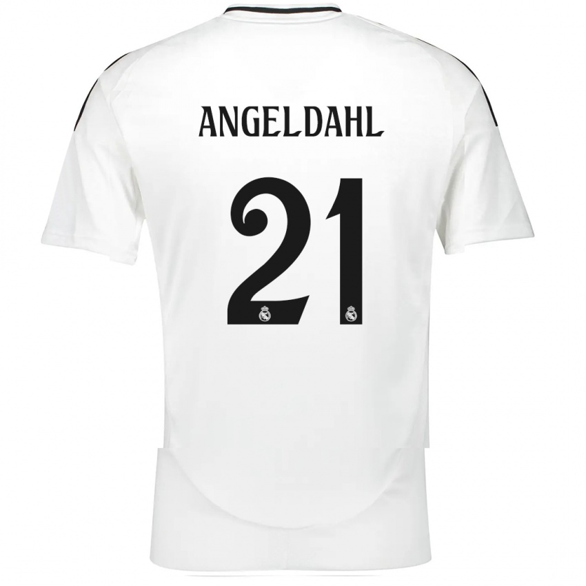 Niño Camiseta Filippa Angeldahl #21 Blanco 1ª Equipación 2024/25 La Camisa