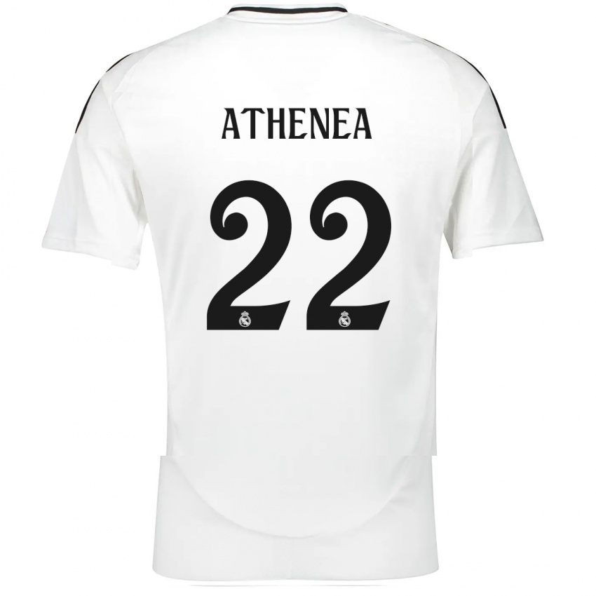 Niño Camiseta Athenea Del Castillo #22 Blanco 1ª Equipación 2024/25 La Camisa