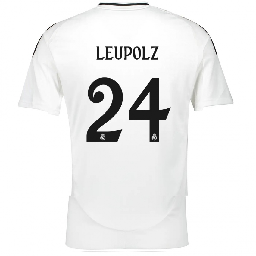 Niño Camiseta Melanie Leupolz #24 Blanco 1ª Equipación 2024/25 La Camisa