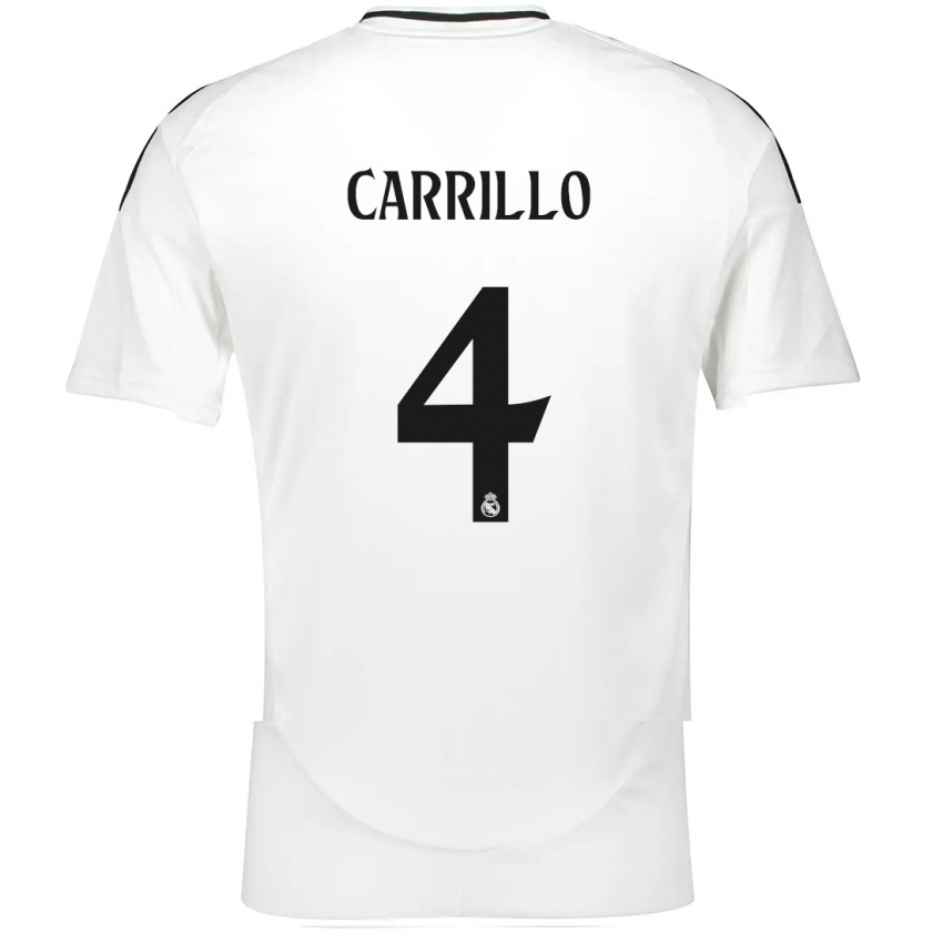 Niño Camiseta Alvaro Carrillo #4 Blanco 1ª Equipación 2024/25 La Camisa