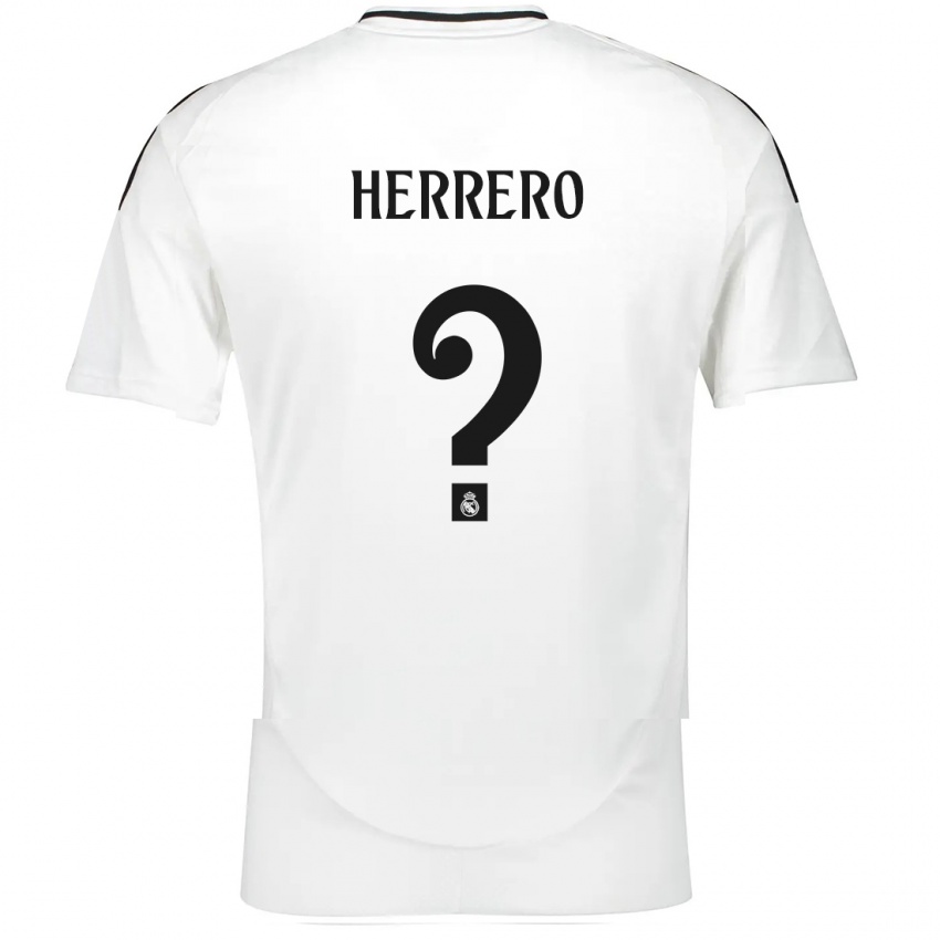 Niño Camiseta Enrique Herrero #0 Blanco 1ª Equipación 2024/25 La Camisa