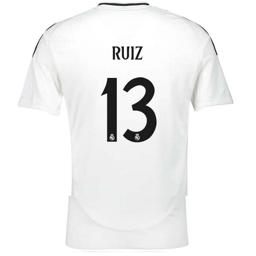 Niño Camiseta Guillermo Ruiz #13 Blanco 1ª Equipación 2024/25 La Camisa