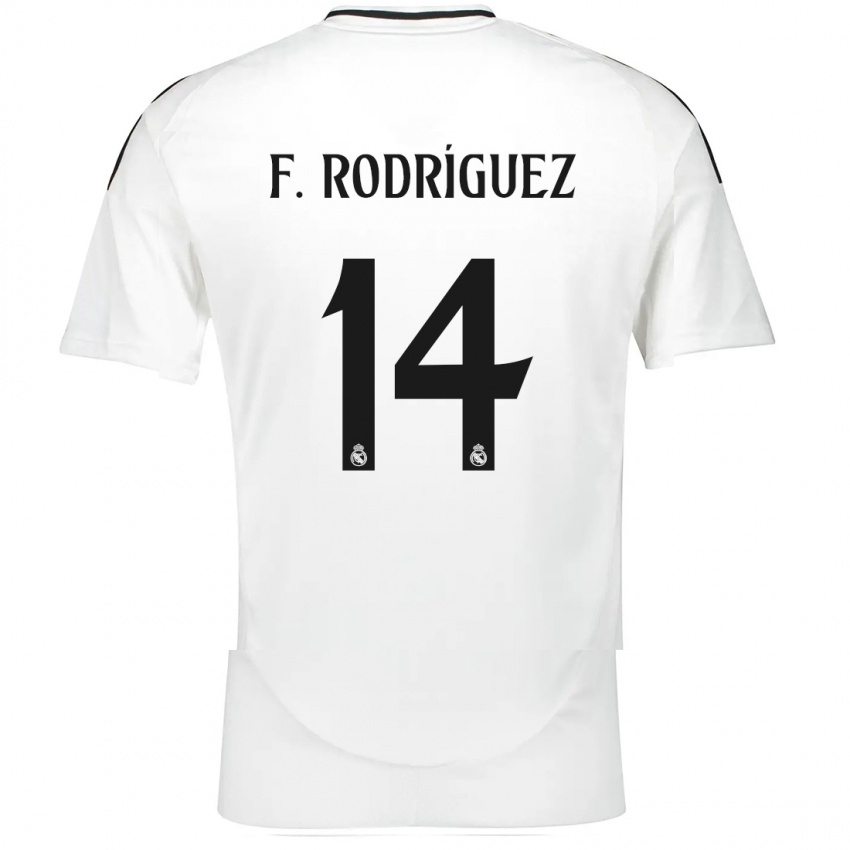 Niño Camiseta Fer Rodríguez #14 Blanco 1ª Equipación 2024/25 La Camisa