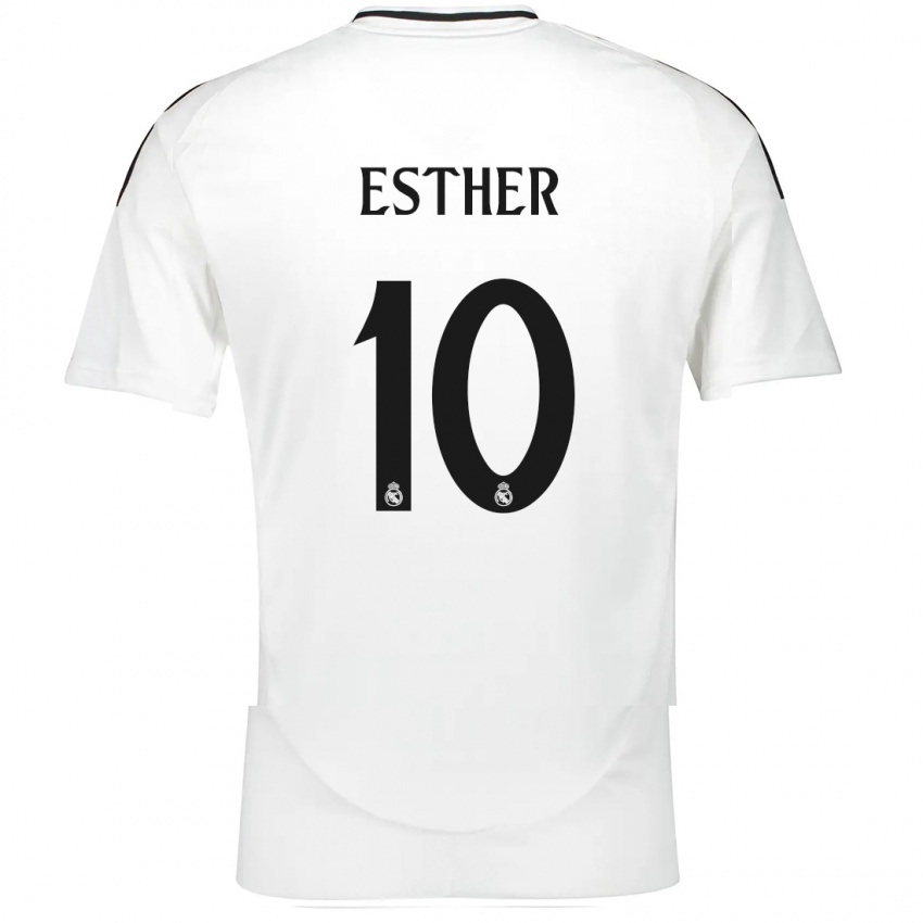 Niño Camiseta Esther Gonzalez #10 Blanco 1ª Equipación 2024/25 La Camisa