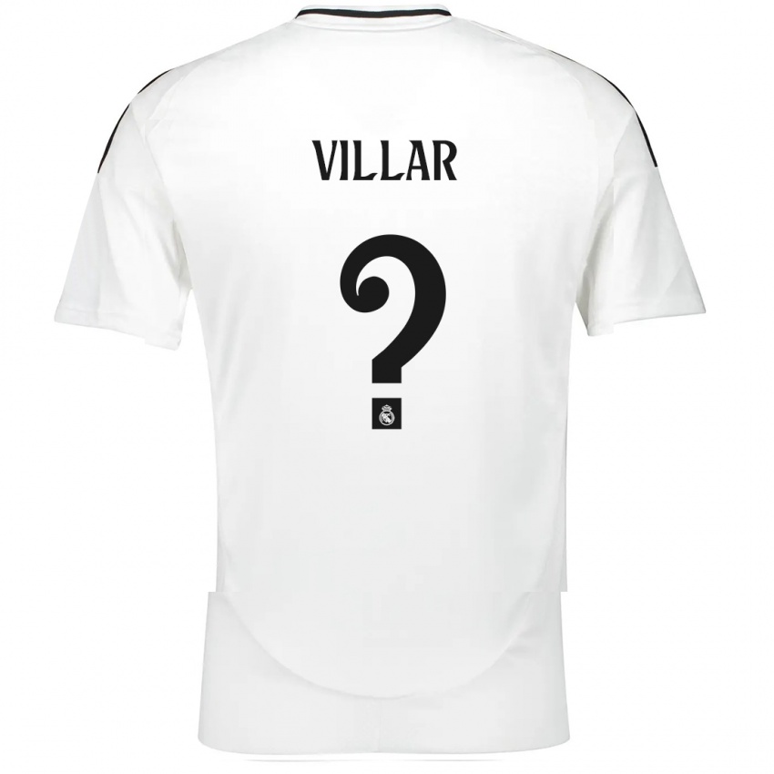 Niño Camiseta Javi Villar #0 Blanco 1ª Equipación 2024/25 La Camisa