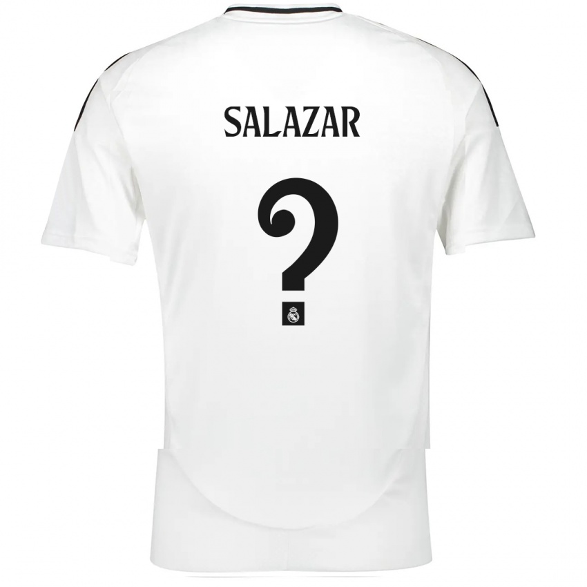 Niño Camiseta Isra Salazar #0 Blanco 1ª Equipación 2024/25 La Camisa