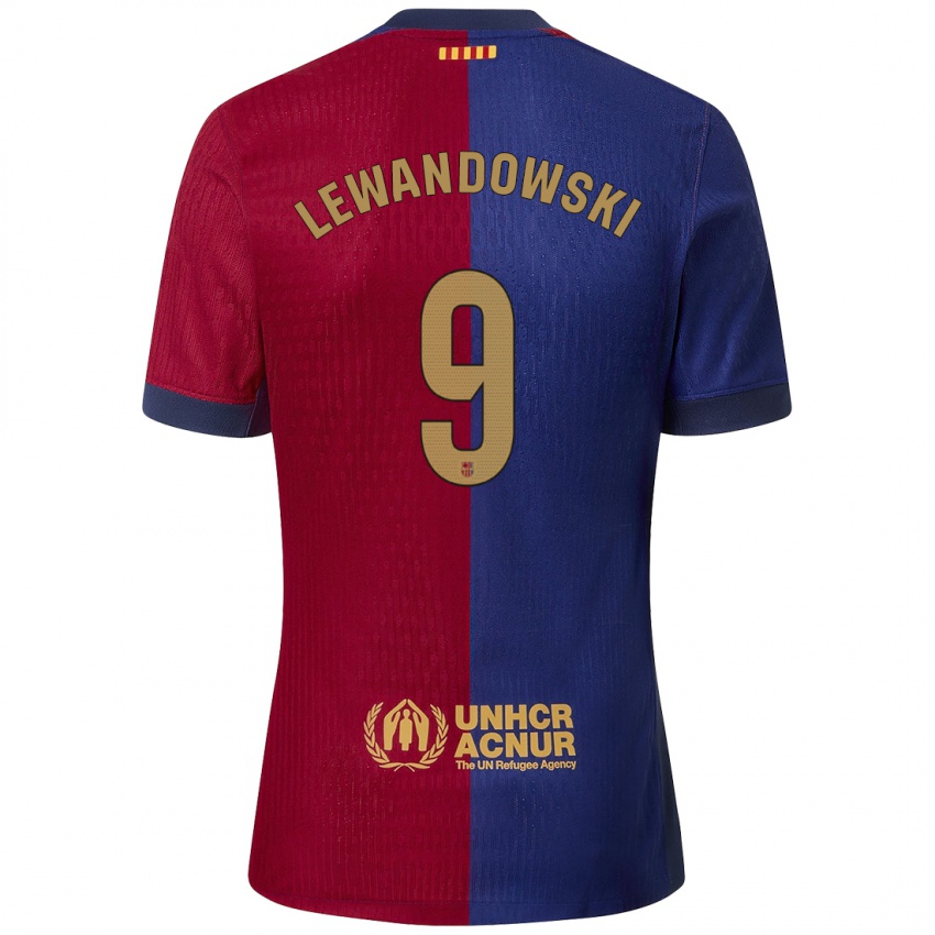 Niño Camiseta Robert Lewandowski #9 Azul Rojo 1ª Equipación 2024/25 La Camisa