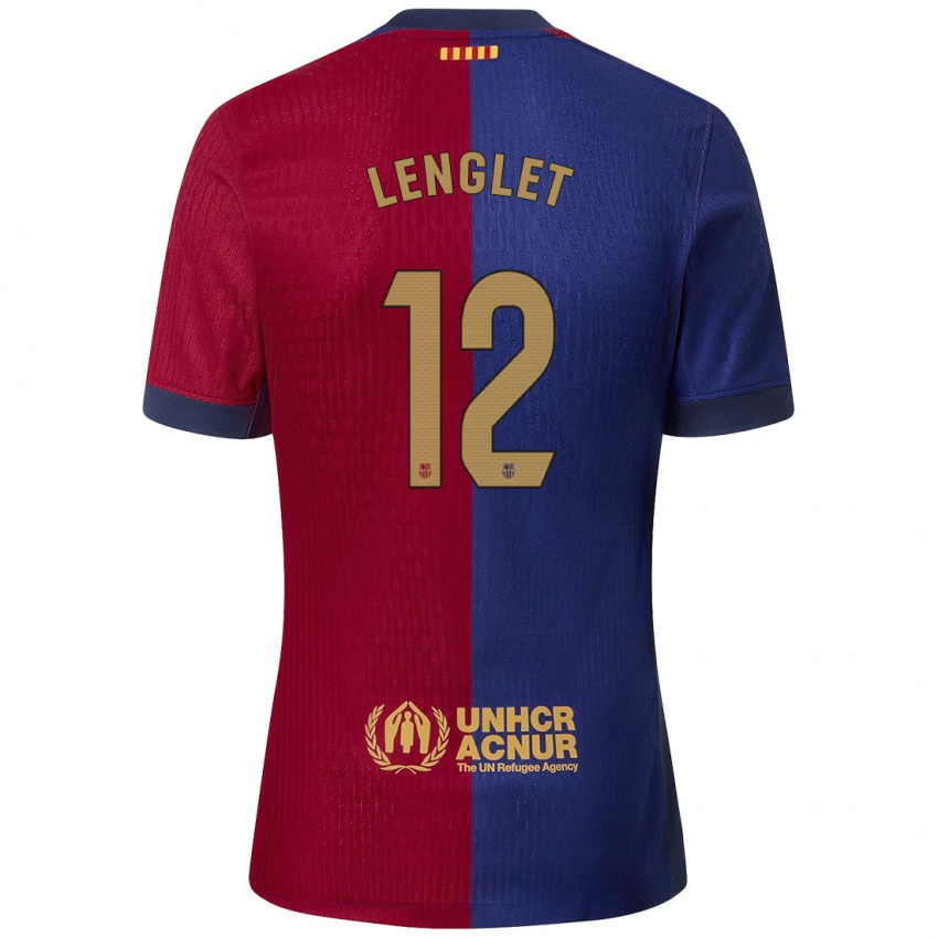 Niño Camiseta Clement Lenglet #12 Azul Rojo 1ª Equipación 2024/25 La Camisa