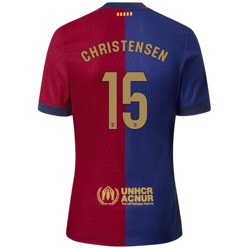 Niño Camiseta Andreas Christensen #15 Azul Rojo 1ª Equipación 2024/25 La Camisa