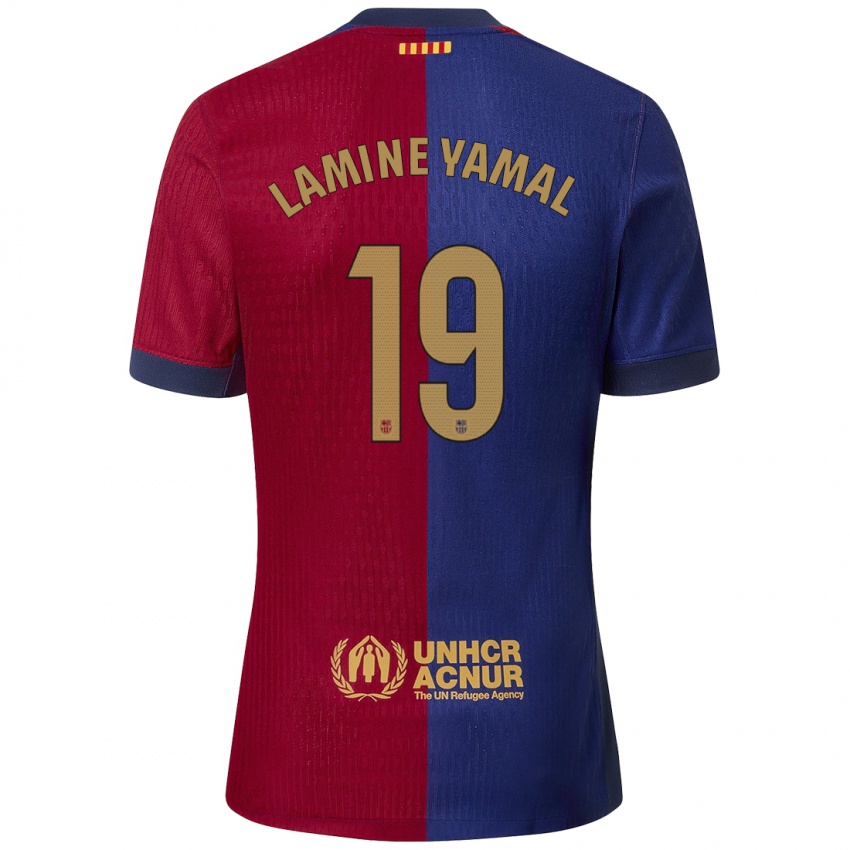 Niño Camiseta Lamine Yamal #19 Azul Rojo 1ª Equipación 2024/25 La Camisa