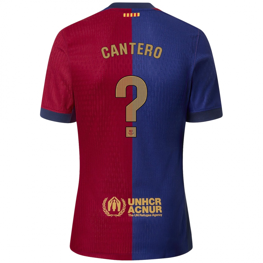 Niño Camiseta Rubén Cantero #0 Azul Rojo 1ª Equipación 2024/25 La Camisa