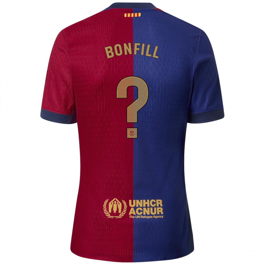 Niño Camiseta Max Bonfill #0 Azul Rojo 1ª Equipación 2024/25 La Camisa