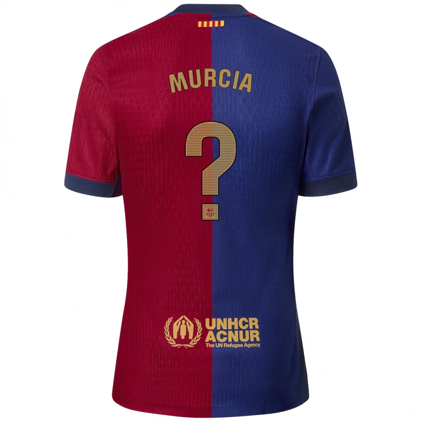 Niño Camiseta Madou Murcia #0 Azul Rojo 1ª Equipación 2024/25 La Camisa