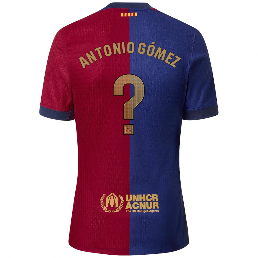 Niño Camiseta Antonio Gómez #0 Azul Rojo 1ª Equipación 2024/25 La Camisa