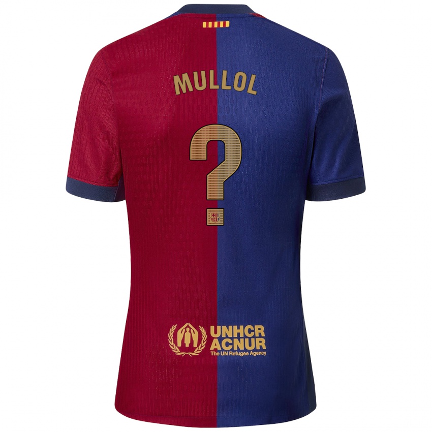 Niño Camiseta Gerard Mullol #0 Azul Rojo 1ª Equipación 2024/25 La Camisa