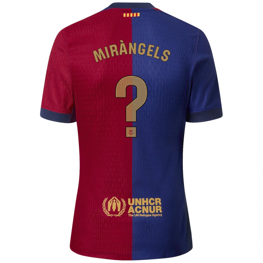 Niño Camiseta Xavi Miràngels #0 Azul Rojo 1ª Equipación 2024/25 La Camisa