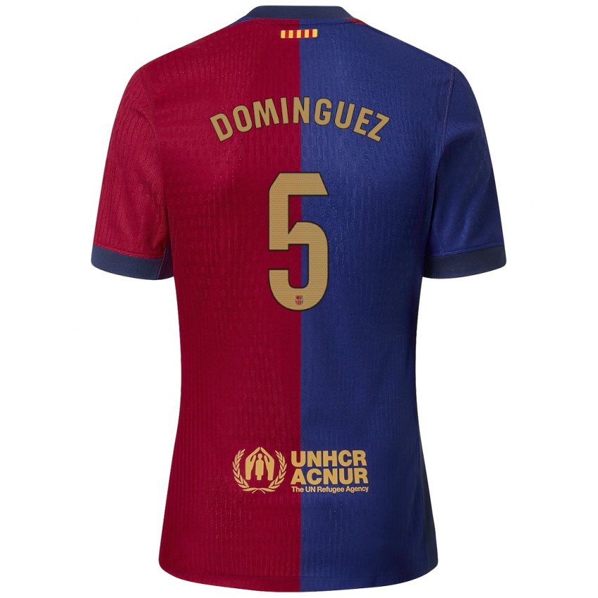 Niño Camiseta Sergi Dominguez #5 Azul Rojo 1ª Equipación 2024/25 La Camisa