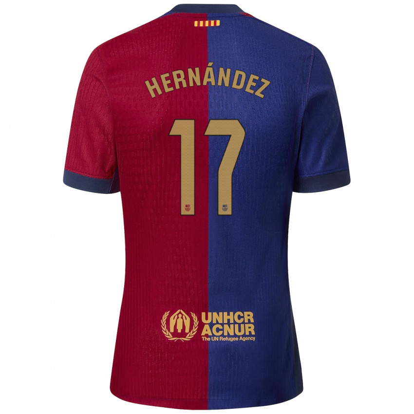 Niño Camiseta Juan Hernández #17 Azul Rojo 1ª Equipación 2024/25 La Camisa