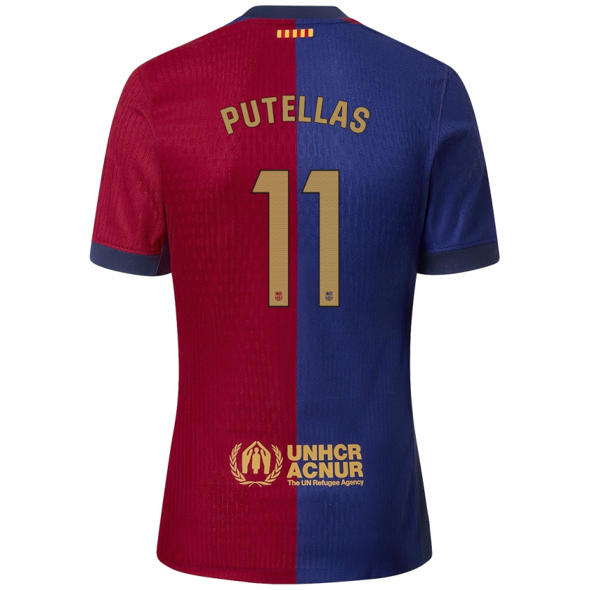 Niño Camiseta Alexia Putellas #11 Azul Rojo 1ª Equipación 2024/25 La Camisa