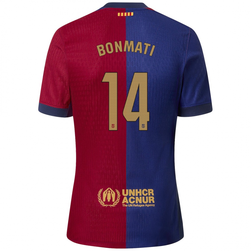 Niño Camiseta Aitana Bonmatí #14 Azul Rojo 1ª Equipación 2024/25 La Camisa