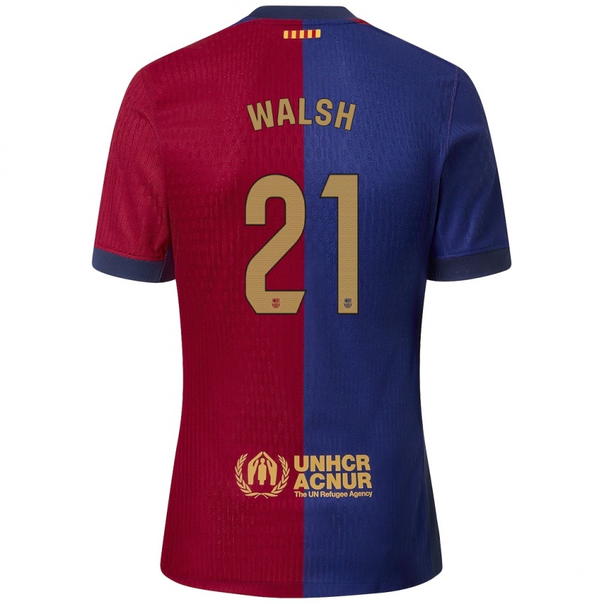 Niño Camiseta Keira Walsh #21 Azul Rojo 1ª Equipación 2024/25 La Camisa