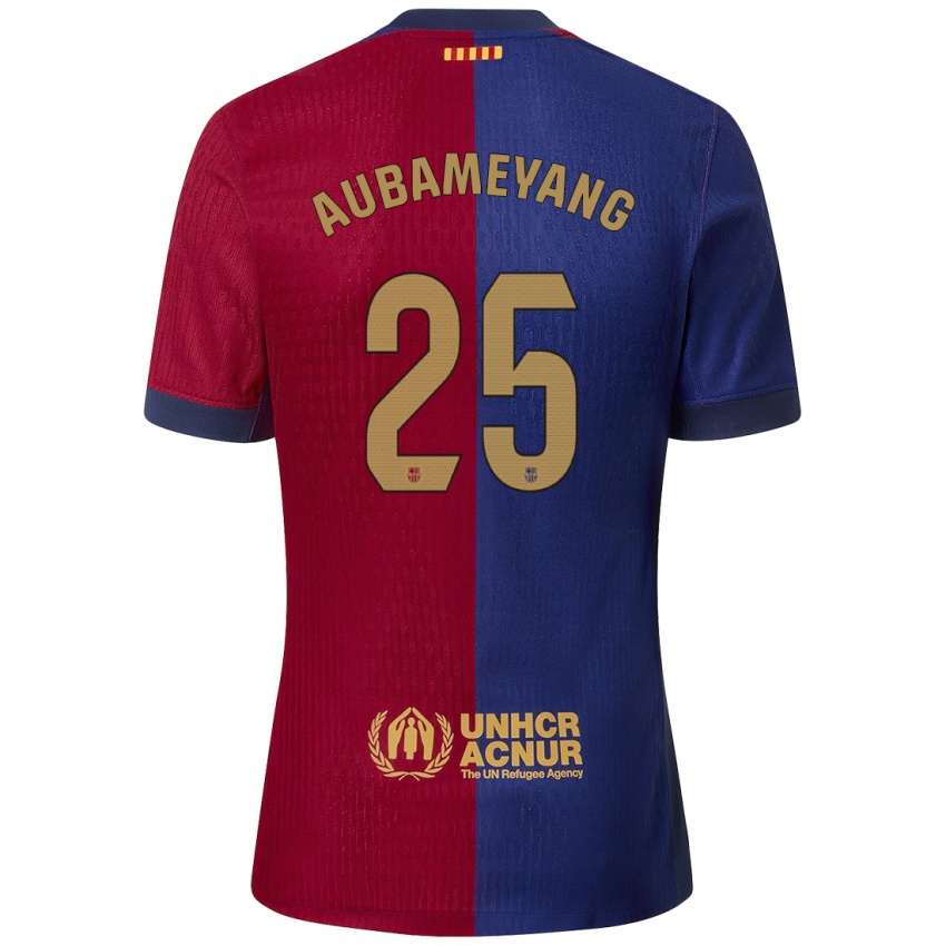 Niño Camiseta Pierre Emerick Aubameyang #25 Azul Rojo 1ª Equipación 2024/25 La Camisa