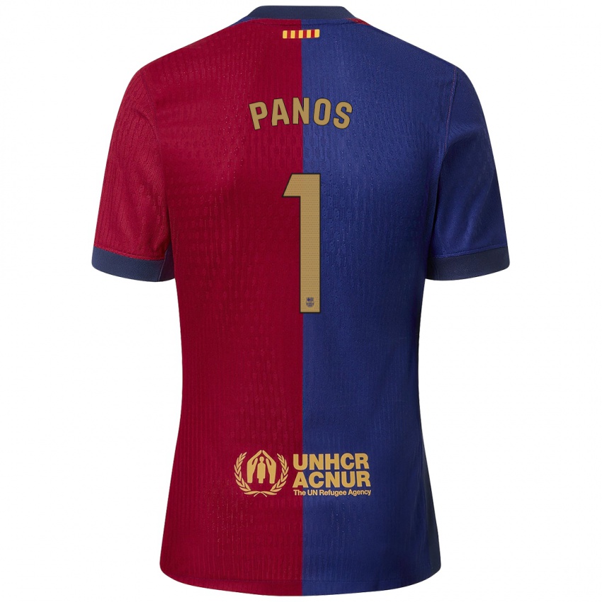 Niño Camiseta Sandra Panos #1 Azul Rojo 1ª Equipación 2024/25 La Camisa