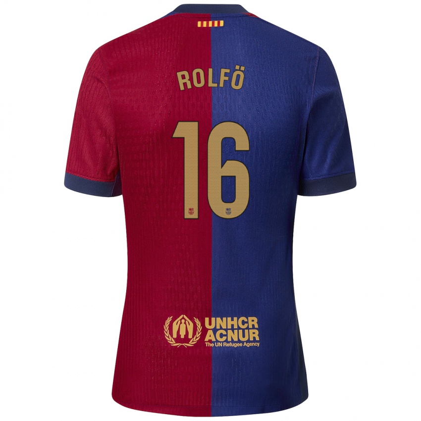 Niño Camiseta Fridolina Rolfo #16 Azul Rojo 1ª Equipación 2024/25 La Camisa