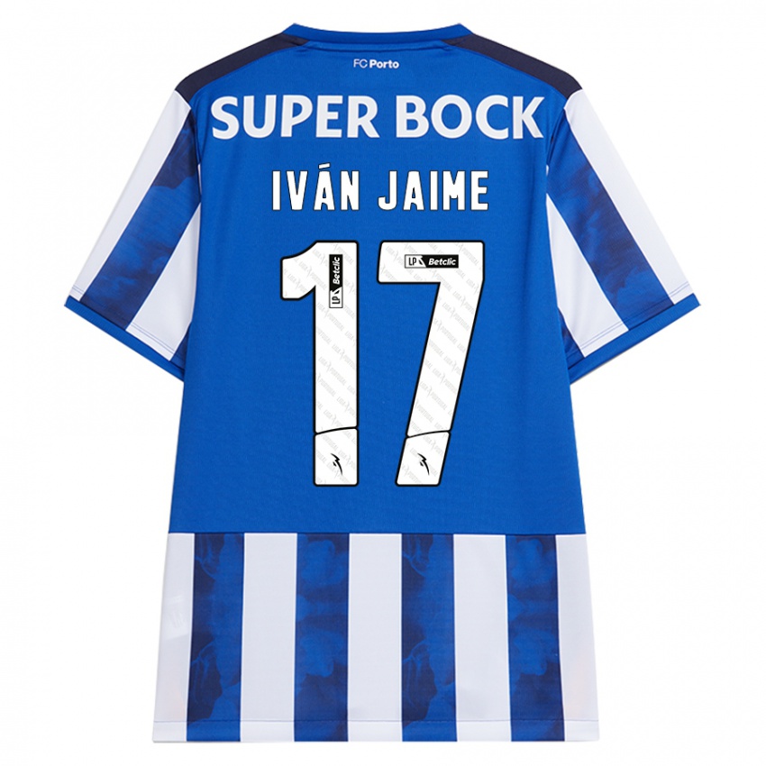 Niño Camiseta Iván Jaime #17 Azul Blanco 1ª Equipación 2024/25 La Camisa