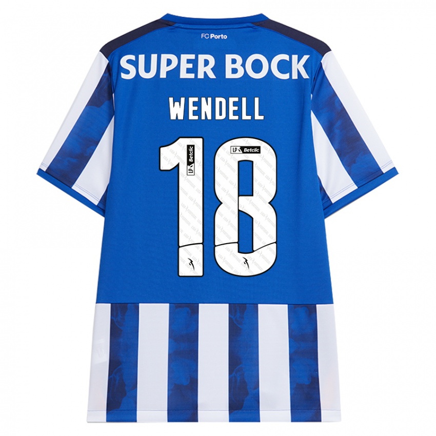 Niño Camiseta Wendell #18 Azul Blanco 1ª Equipación 2024/25 La Camisa