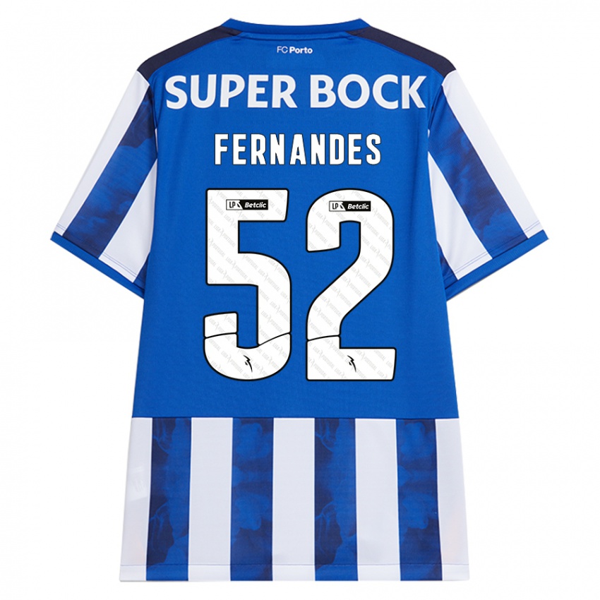 Niño Camiseta Martim Fernandes #52 Azul Blanco 1ª Equipación 2024/25 La Camisa