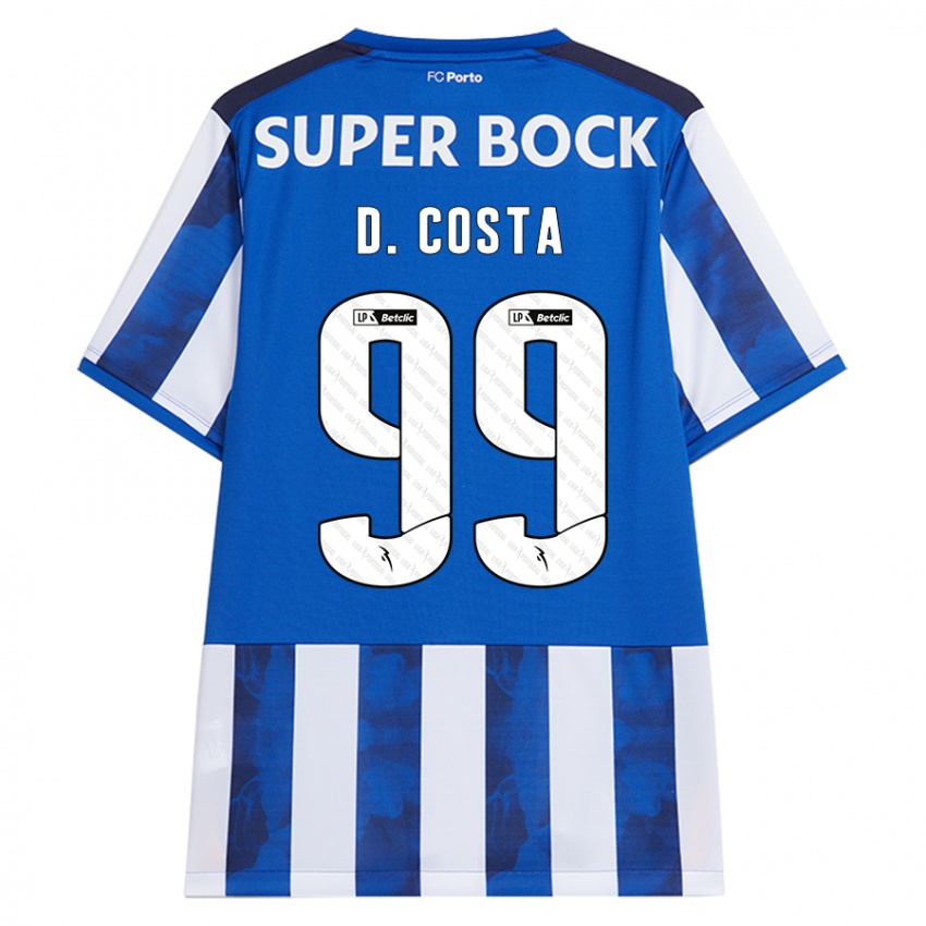 Niño Camiseta Diogo Costa #99 Azul Blanco 1ª Equipación 2024/25 La Camisa