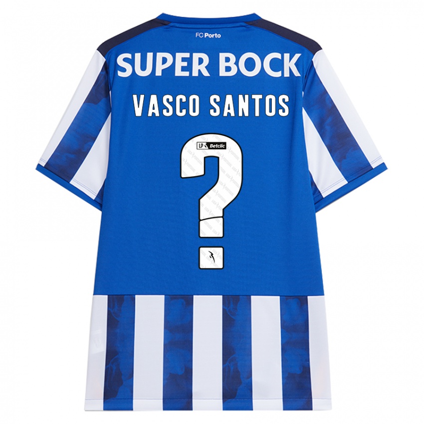 Niño Camiseta Vasco Santos #0 Azul Blanco 1ª Equipación 2024/25 La Camisa