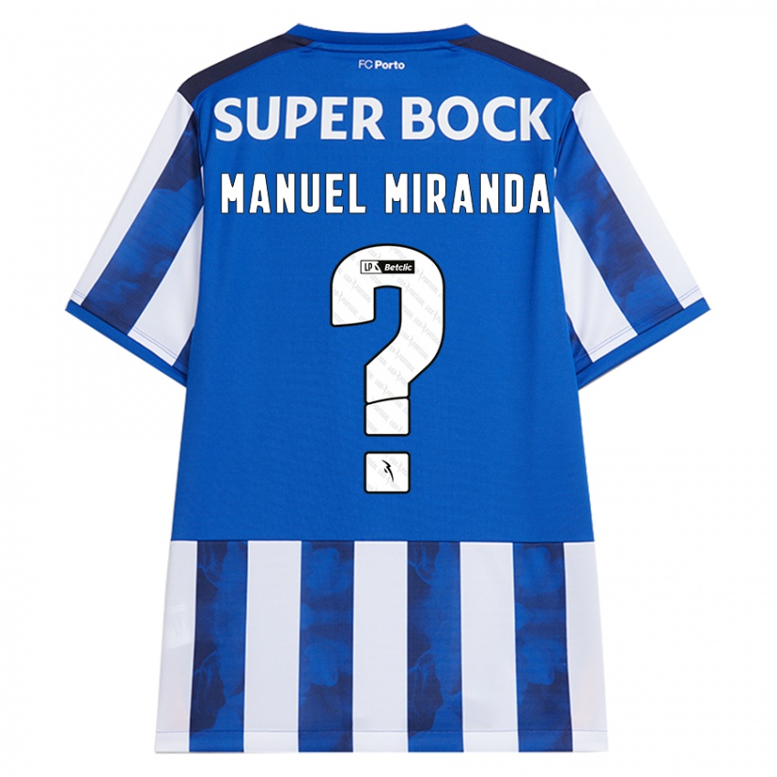 Niño Camiseta Manuel Miranda #0 Azul Blanco 1ª Equipación 2024/25 La Camisa