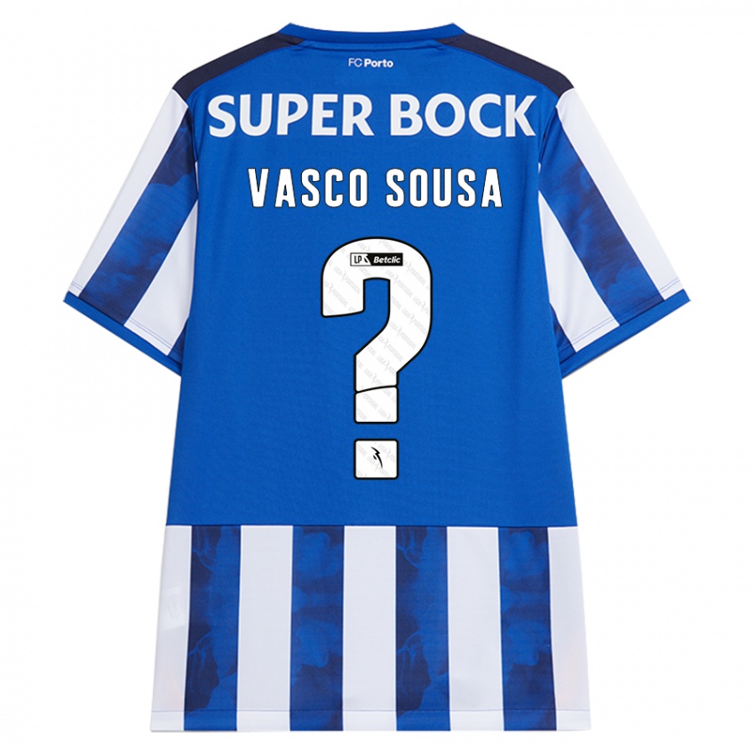 Niño Camiseta Vasco Sousa #0 Azul Blanco 1ª Equipación 2024/25 La Camisa