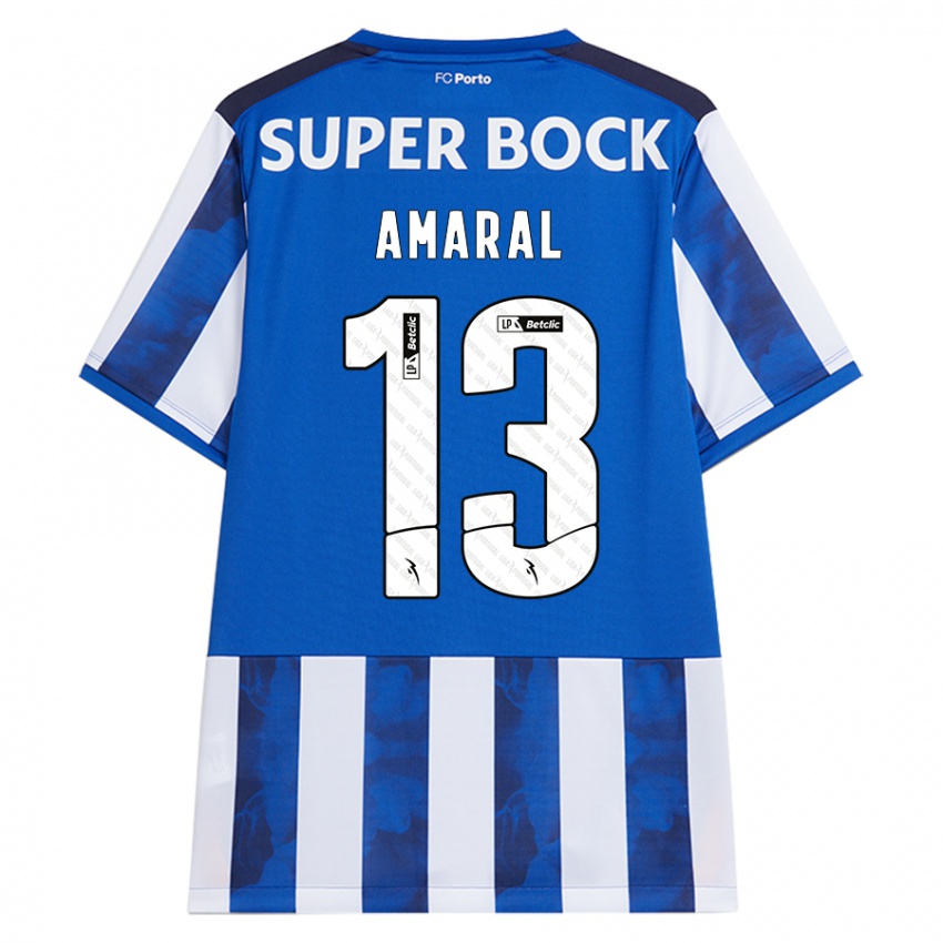 Niño Camiseta Fábio Amaral #13 Azul Blanco 1ª Equipación 2024/25 La Camisa