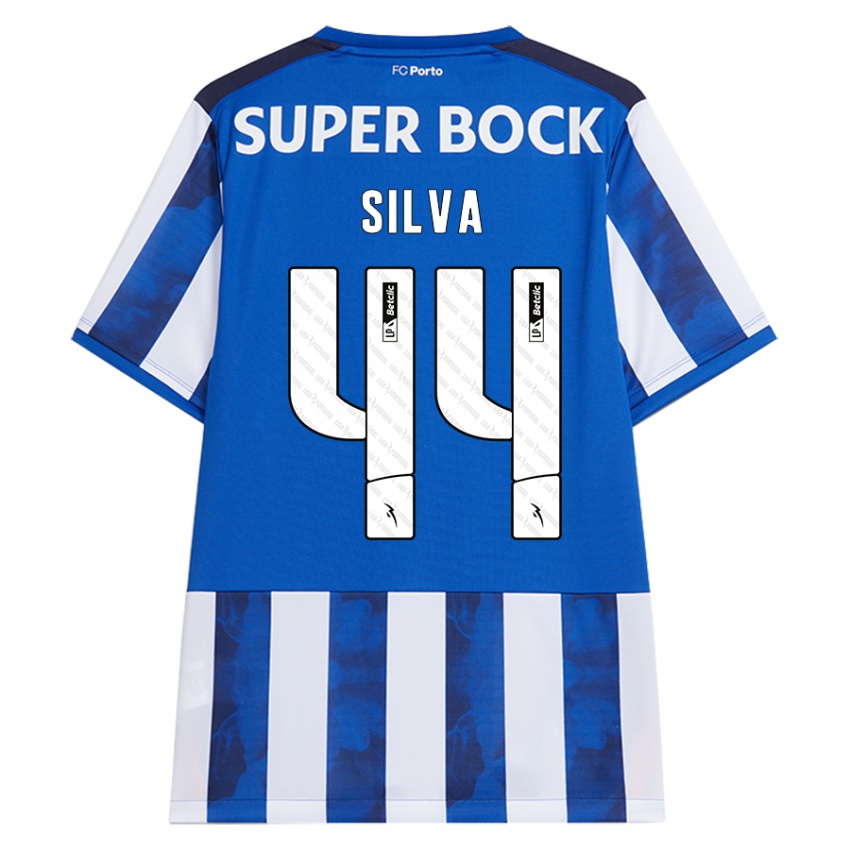 Niño Camiseta Felipe Silva #44 Azul Blanco 1ª Equipación 2024/25 La Camisa