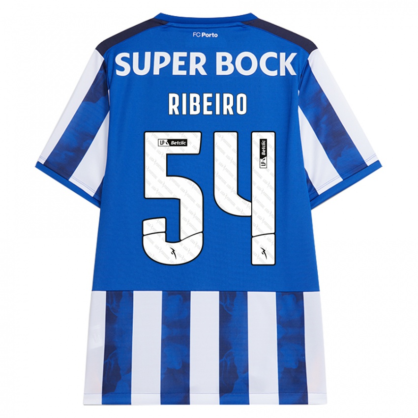 Niño Camiseta António Ribeiro #54 Azul Blanco 1ª Equipación 2024/25 La Camisa