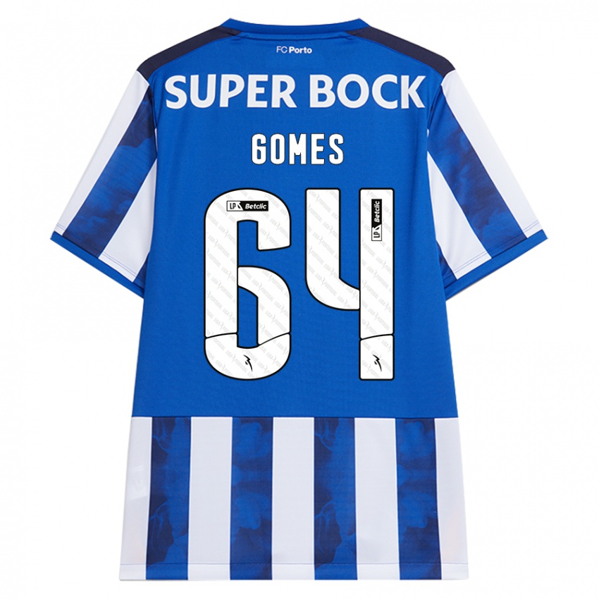 Niño Camiseta Luís Gomes #64 Azul Blanco 1ª Equipación 2024/25 La Camisa