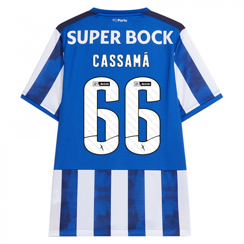 Niño Camiseta Adramane Cassamá #66 Azul Blanco 1ª Equipación 2024/25 La Camisa